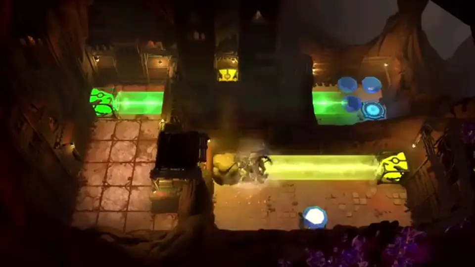 West cavern gem-and-beam room — a demo sample, not a full Promise
