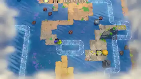 Travel between realms on the Overworld before a gold tile